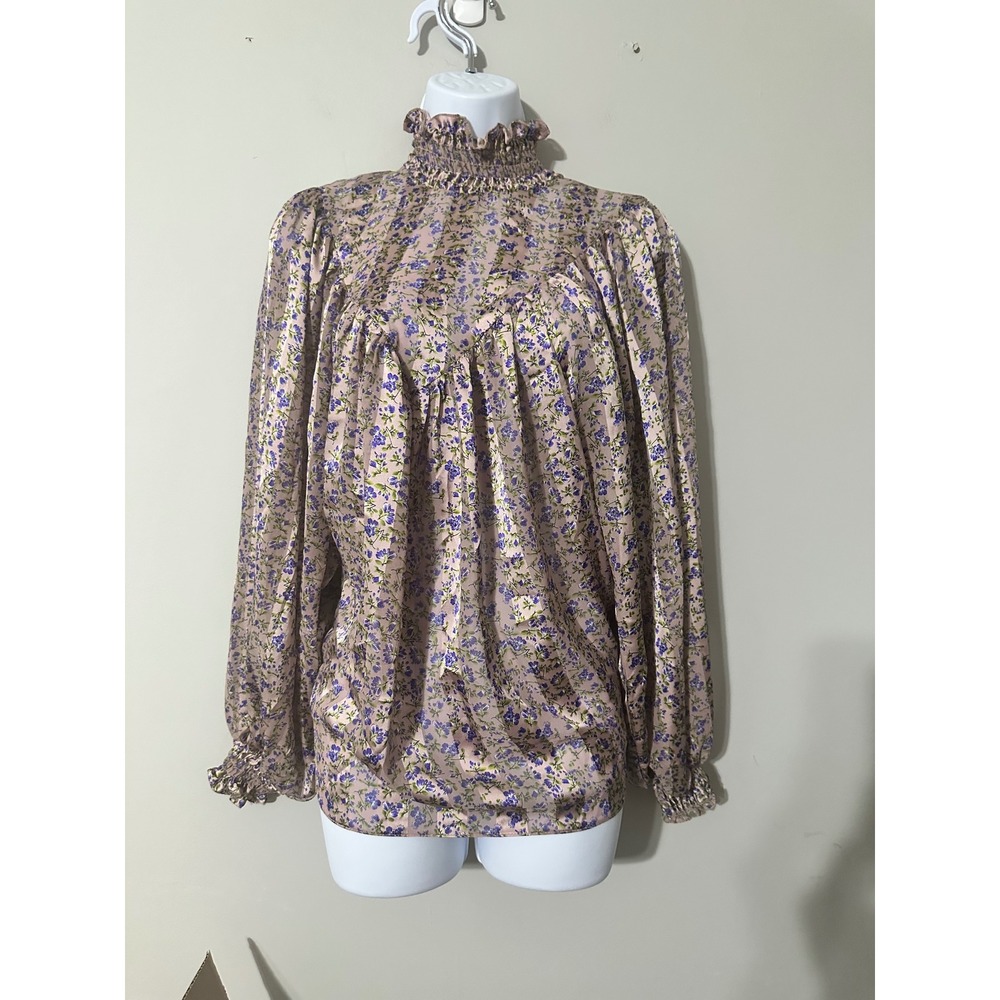 ASOS‎ DESIGN Maternity Floral Ruffle Neck Long Sleeve Blouse Size US 6